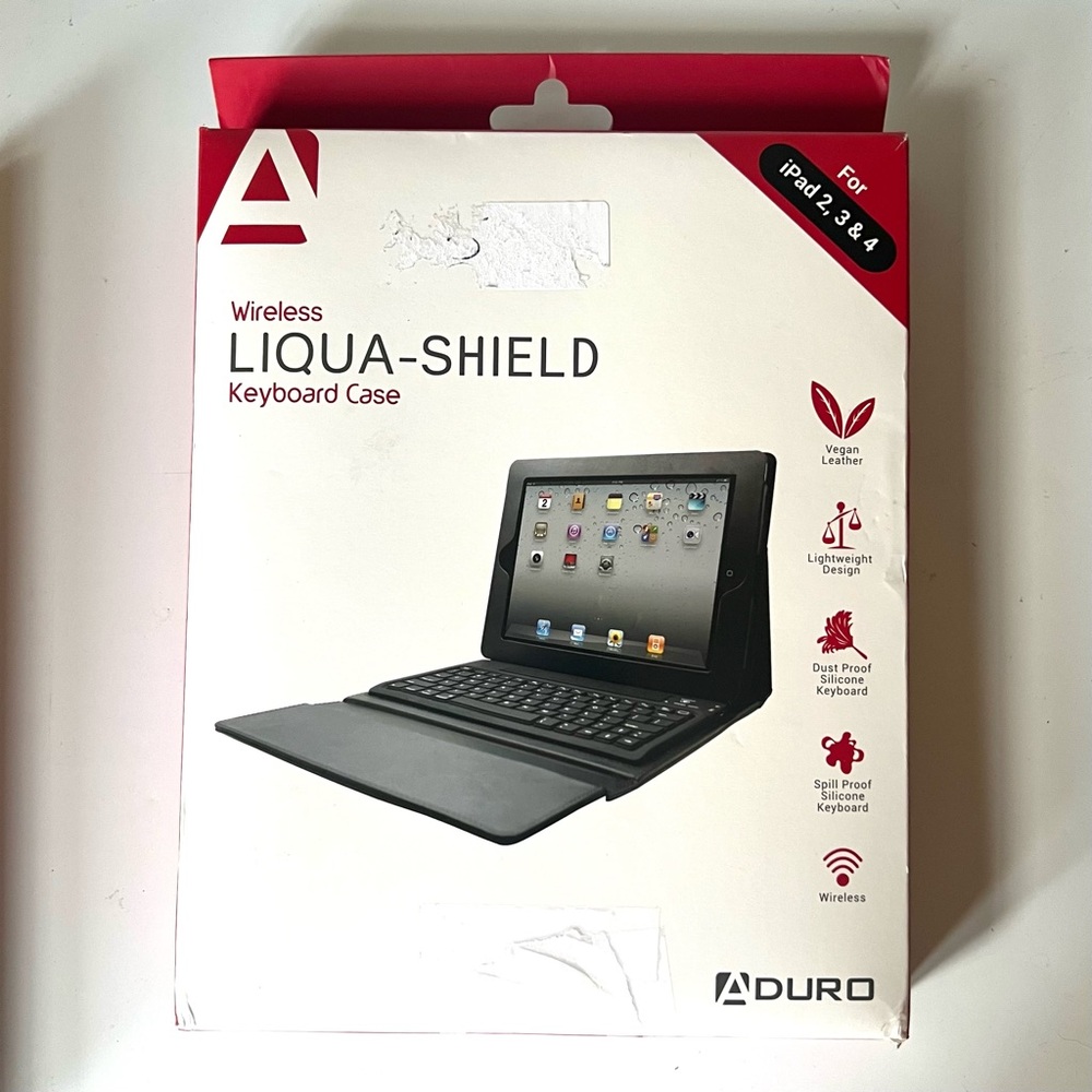 ADURO Liqua Shield Wireless Keyboard Case Ipad 2,3,4 With Bluetooth New in Box